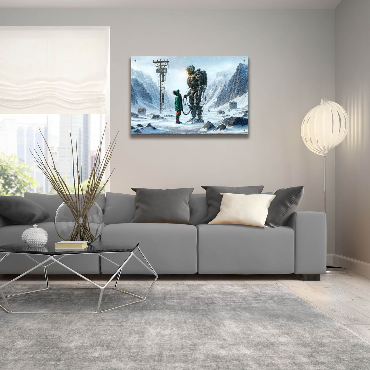 Plug In by Rey Klimt - 36x24 acrylic wall art in a room