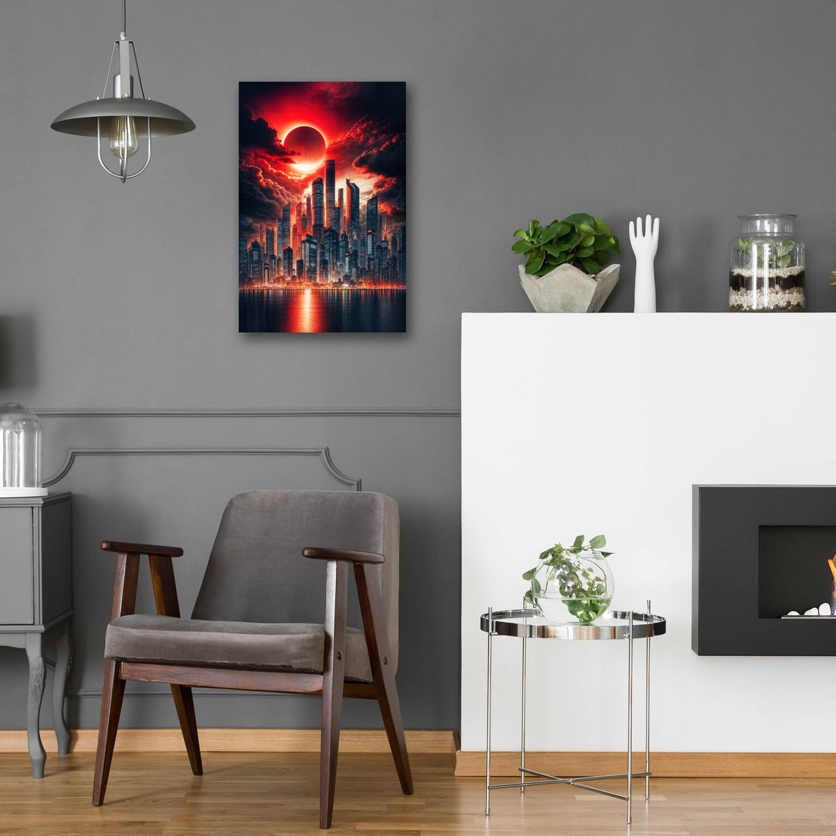 Red Moon by Rey Klimt - 16x24 acrylic wall art in a room