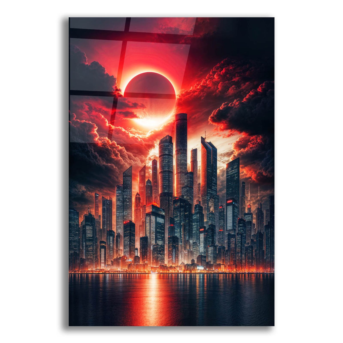 Red Moon by Rey Klimt acrylic glass wall art