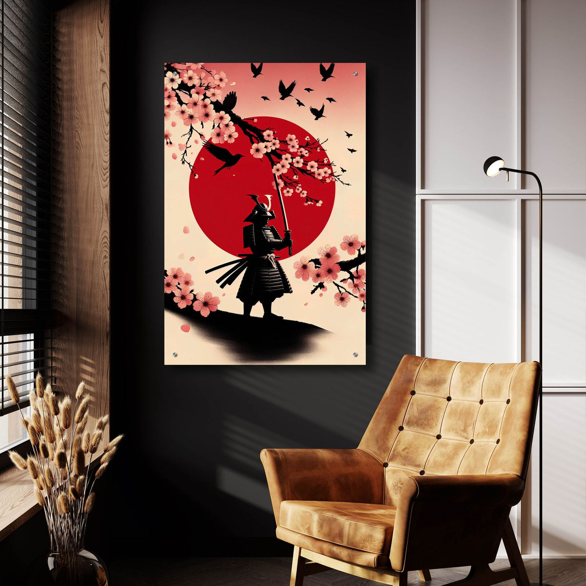 Samurai Raising Sun by Rey Klimt - 24x36 acrylic wall art in a room