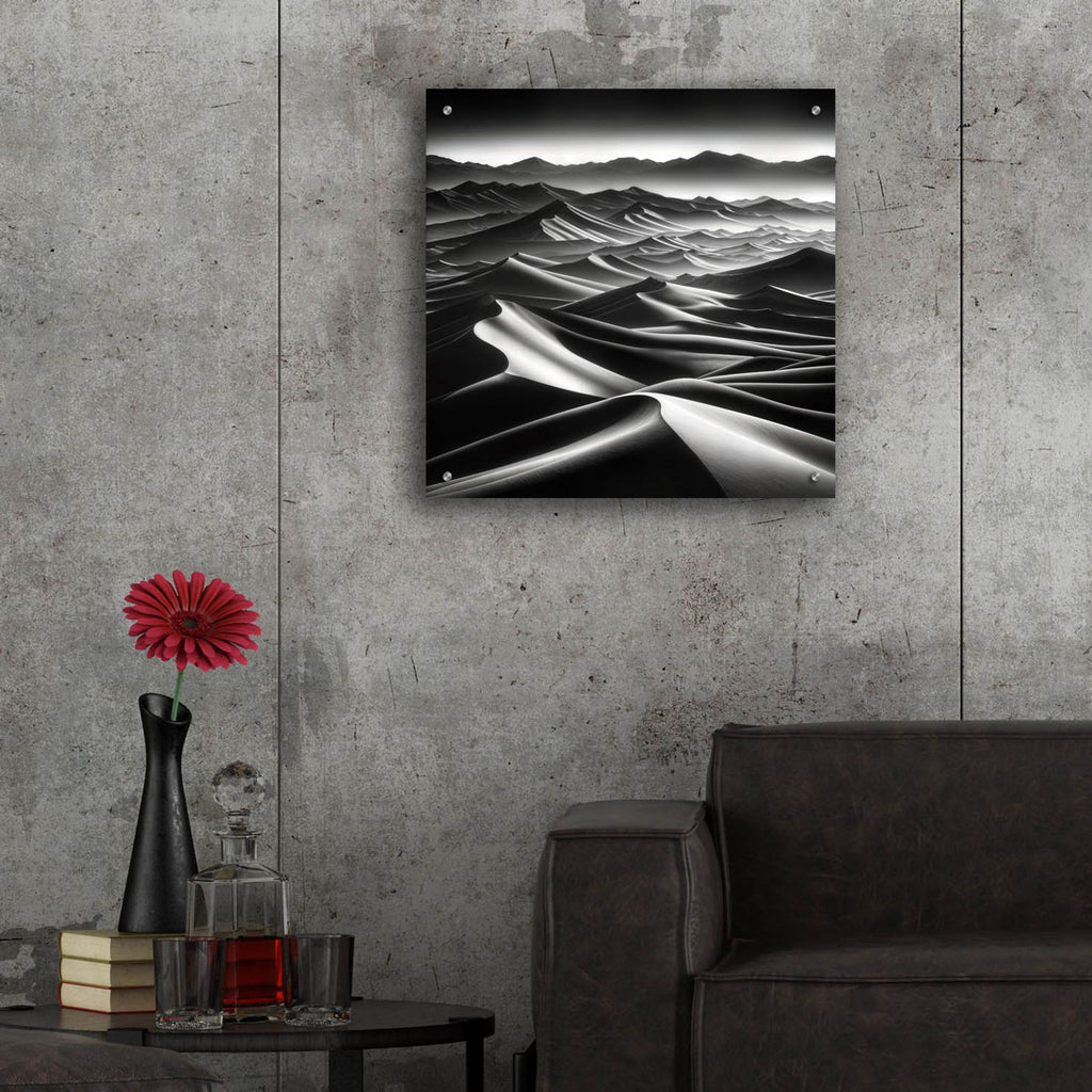 Sand Dunes B&w 5 by Rey Klimt - 24x24 acrylic wall art in a room