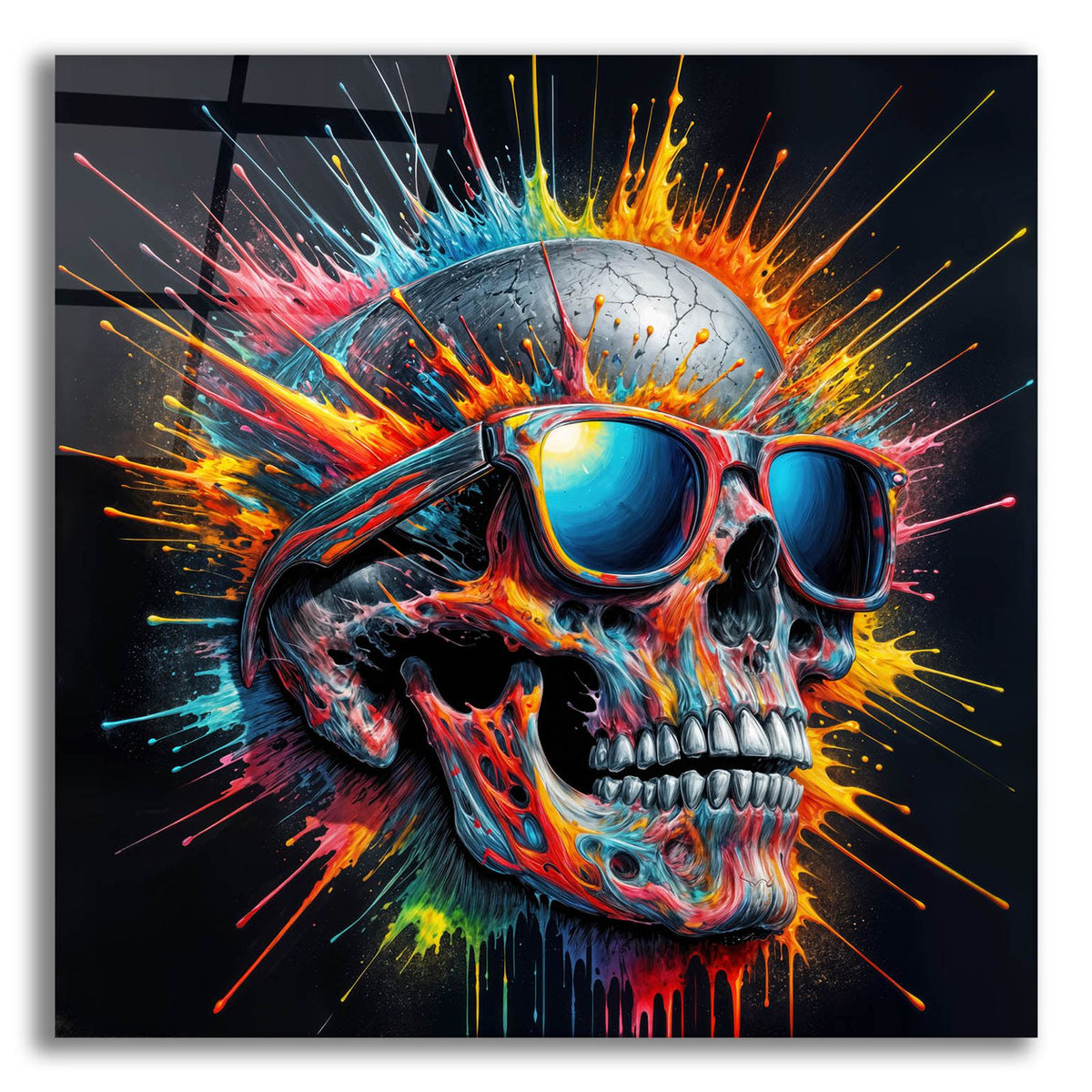 Skull In Sunglases by Rey Klimt acrylic glass wall art