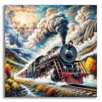 Steam Locomotive In Fall Colors by Rey Klimt acrylic glass wall art