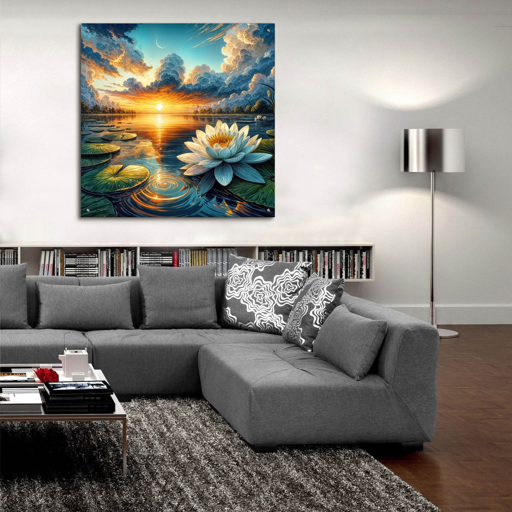 Water Lily by Rey Klimt - 36x36 acrylic wall art in a room