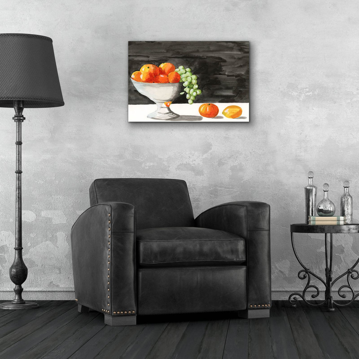 Watercolor Fruit Bowl 2 by Alicia Longley - 24x16 acrylic wall art in a room