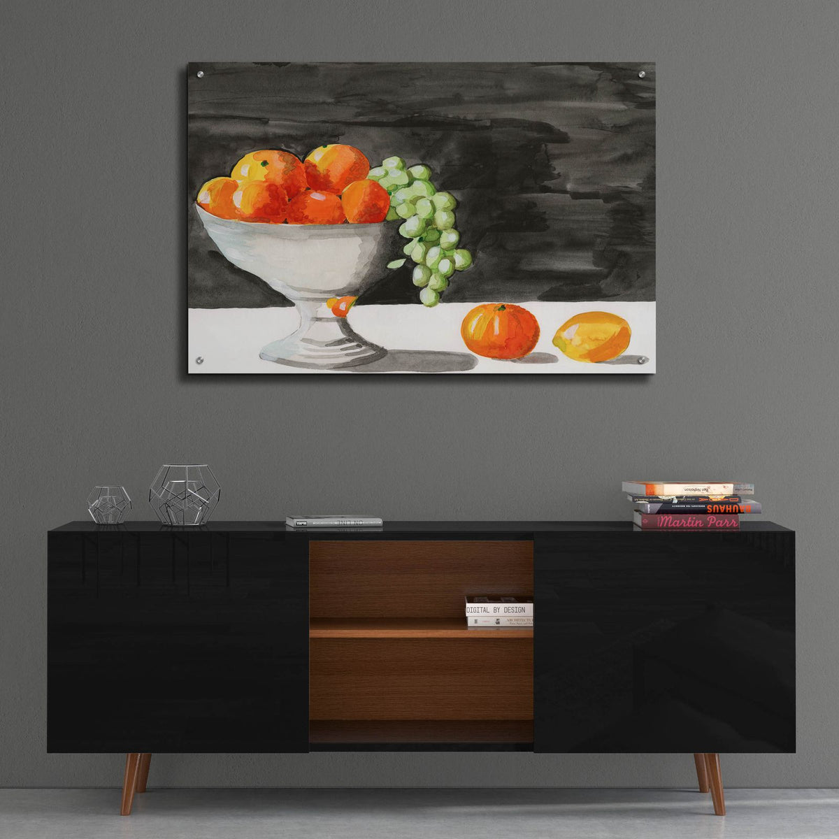 Watercolor Fruit Bowl 2 by Alicia Longley - 36x24 acrylic wall art in a room