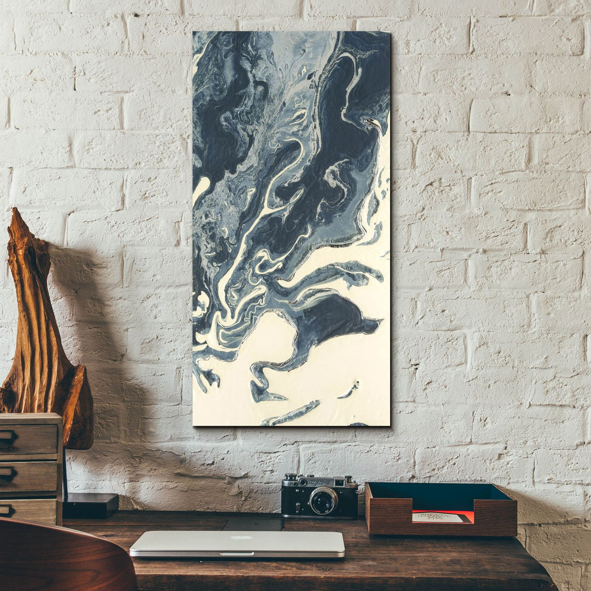 Big Blue Marble 1 by Alicia Longley - 12x24 acrylic wall art in a room