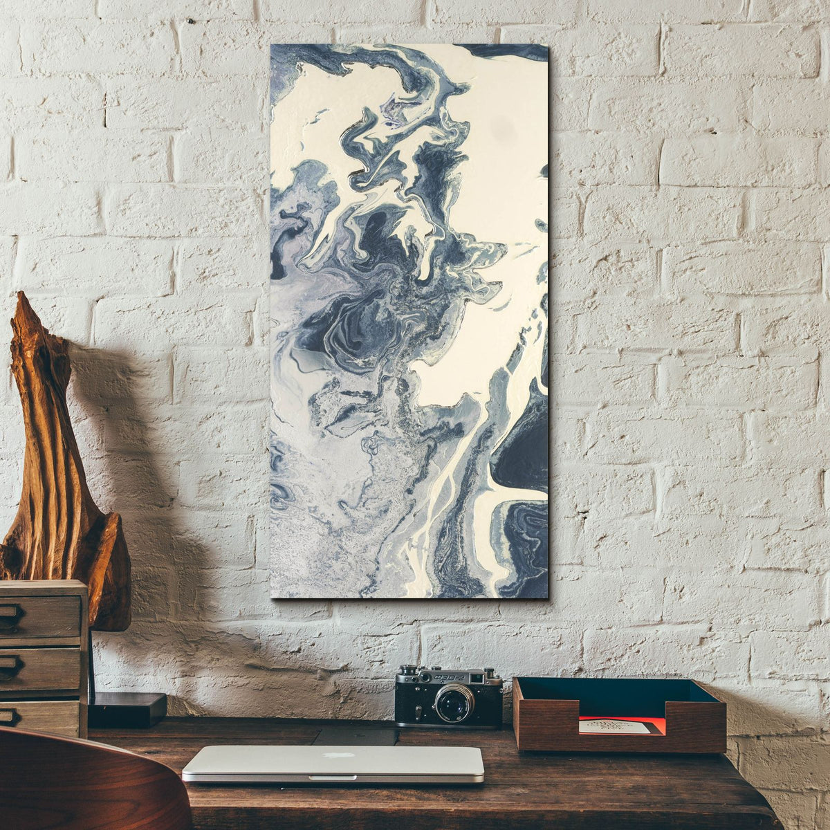 Big Blue Marble 2 by Alicia Longley - 12x24 acrylic wall art in a room