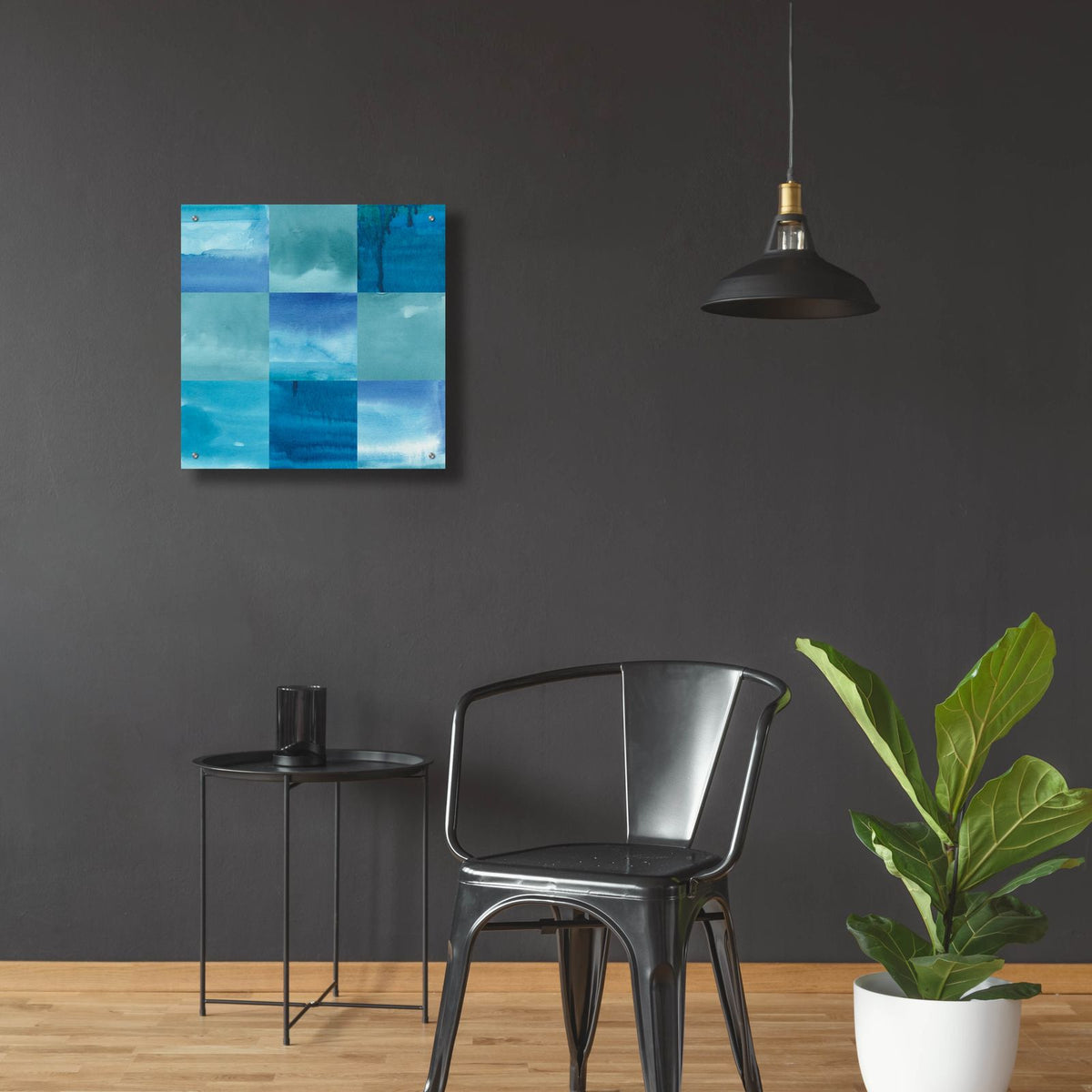 Blue Jean Blues 1 by Alicia Longley - 24x24 acrylic wall art in a room