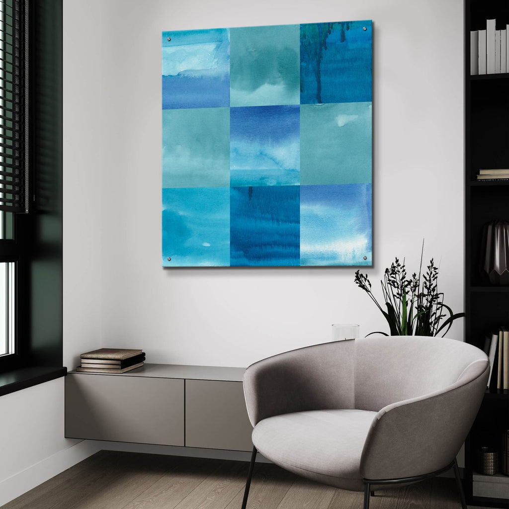 Blue Jean Blues 1 by Alicia Longley - 36x36 acrylic wall art in a room