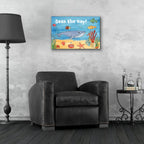 Cute Sea Creatures 2 by Alicia Longley - 24x16 acrylic wall art in a room