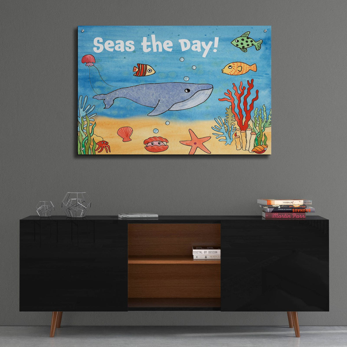 Cute Sea Creatures 2 by Alicia Longley - 36x24 acrylic wall art in a room