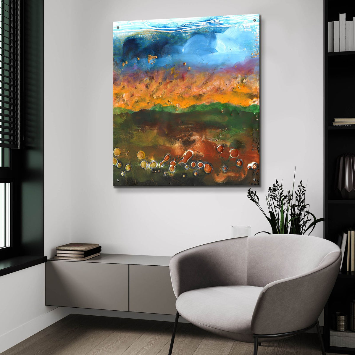 Fable 1 by Alicia Longley - 36x36 acrylic wall art in a room