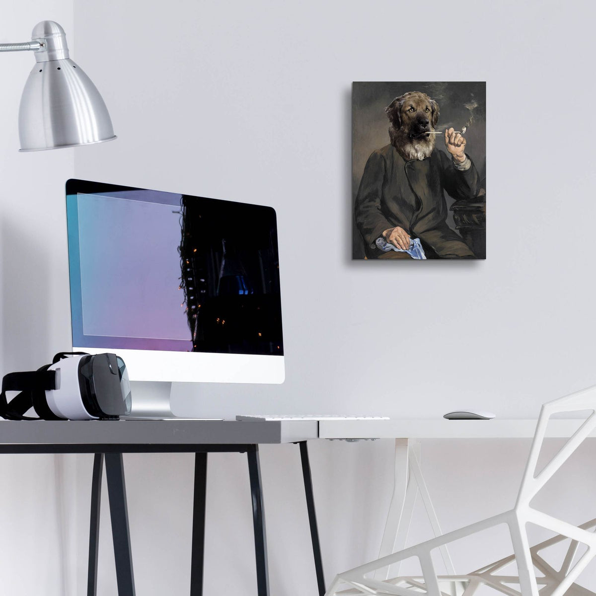 Animal Human Portraits 1 by Alicia Longley - 12x16 acrylic wall art in a room