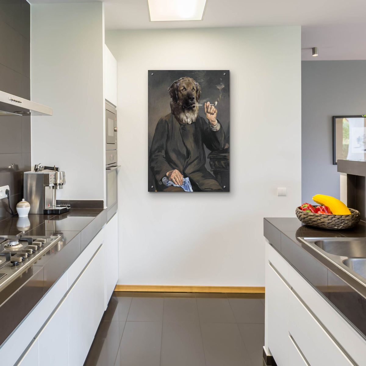 Animal Human Portraits 1 by Alicia Longley - 24x36 acrylic wall art in a room