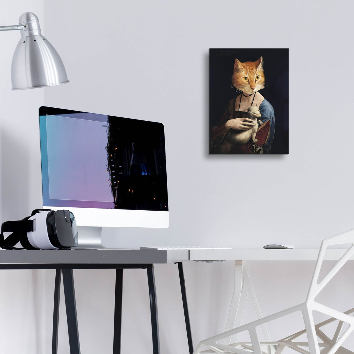 Animal Human Portraits 2 by Alicia Longley - 12x16 acrylic wall art in a room