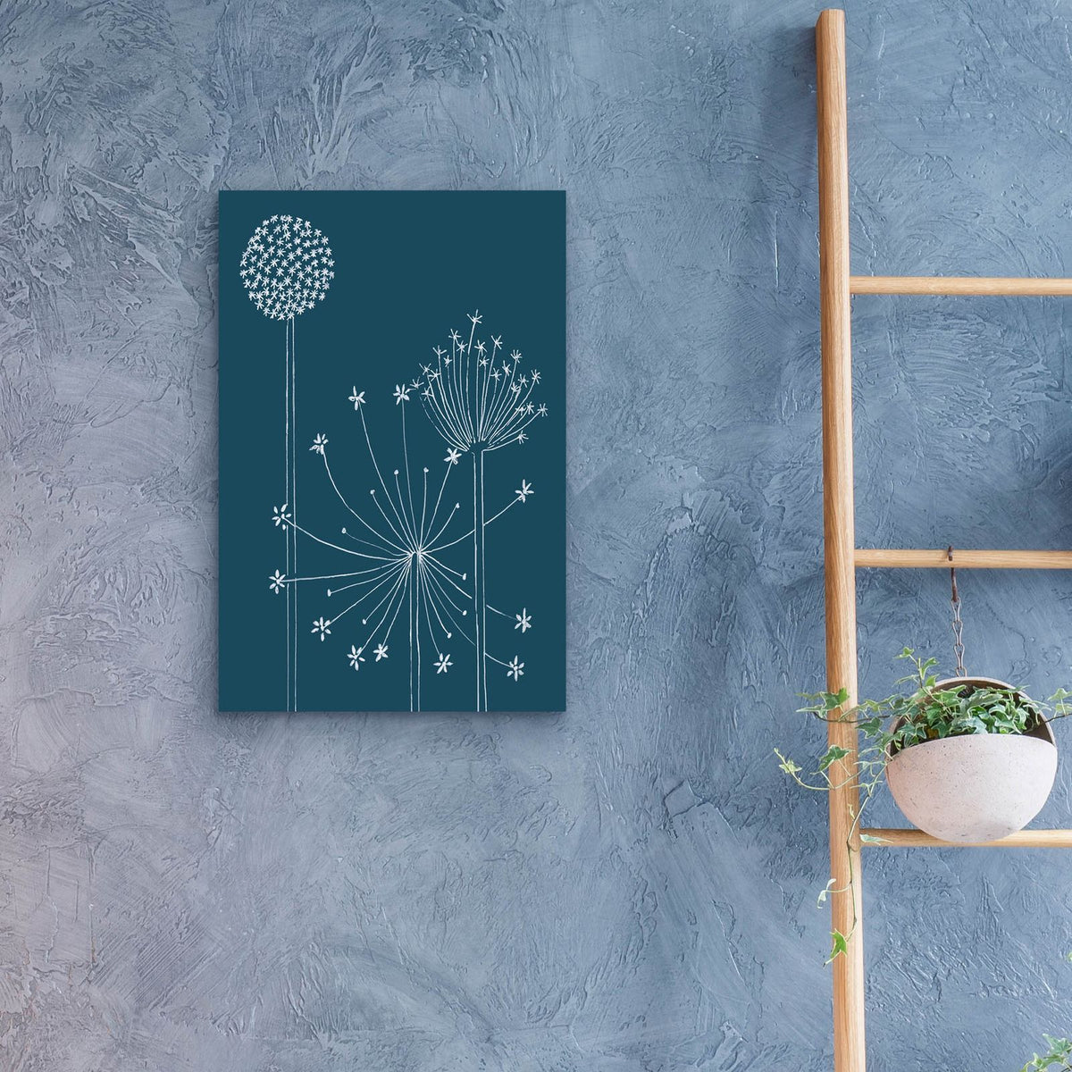 Graphic Alliums 1 by Alicia Longley - 16x24 acrylic wall art in a room