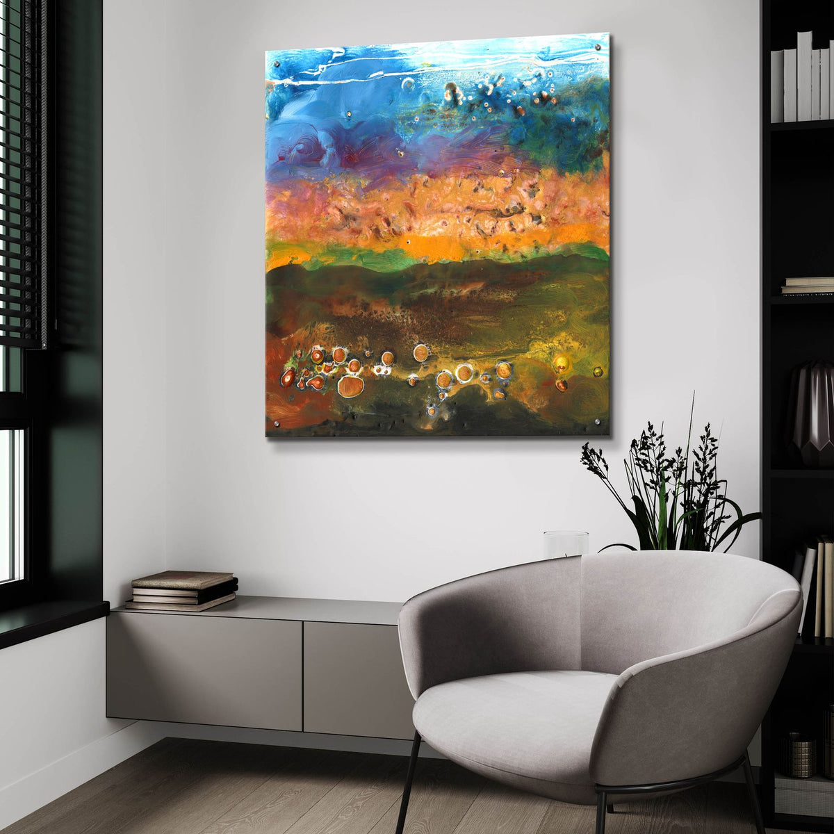 Fable 2 by Alicia Longley - 36x36 acrylic wall art in a room