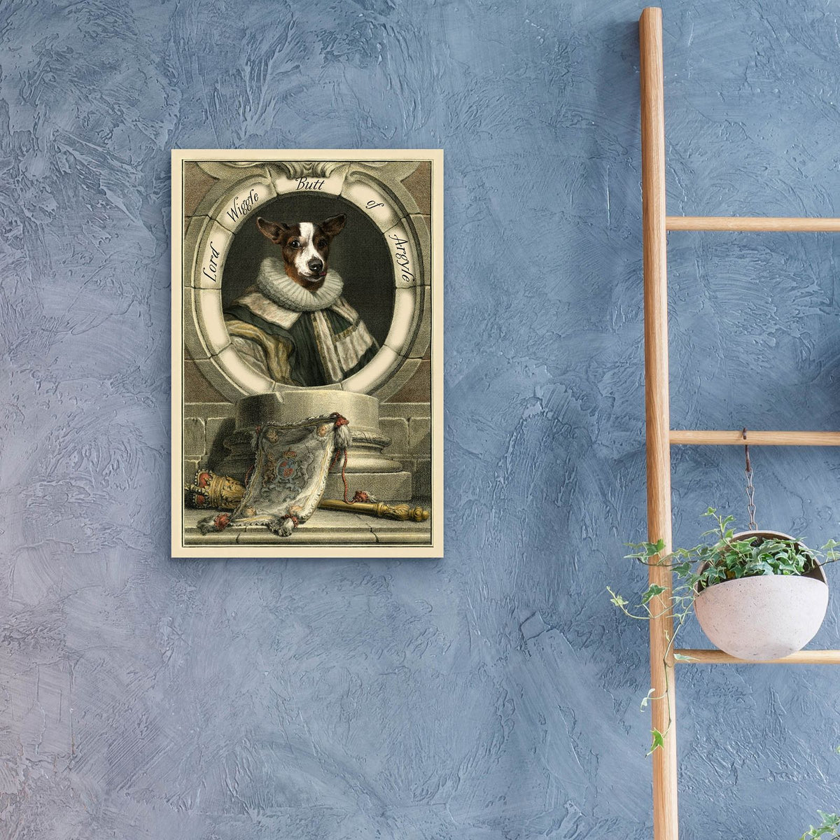 Royal Dog Portrait 4 by Alicia Longley - 16x24 acrylic wall art in a room