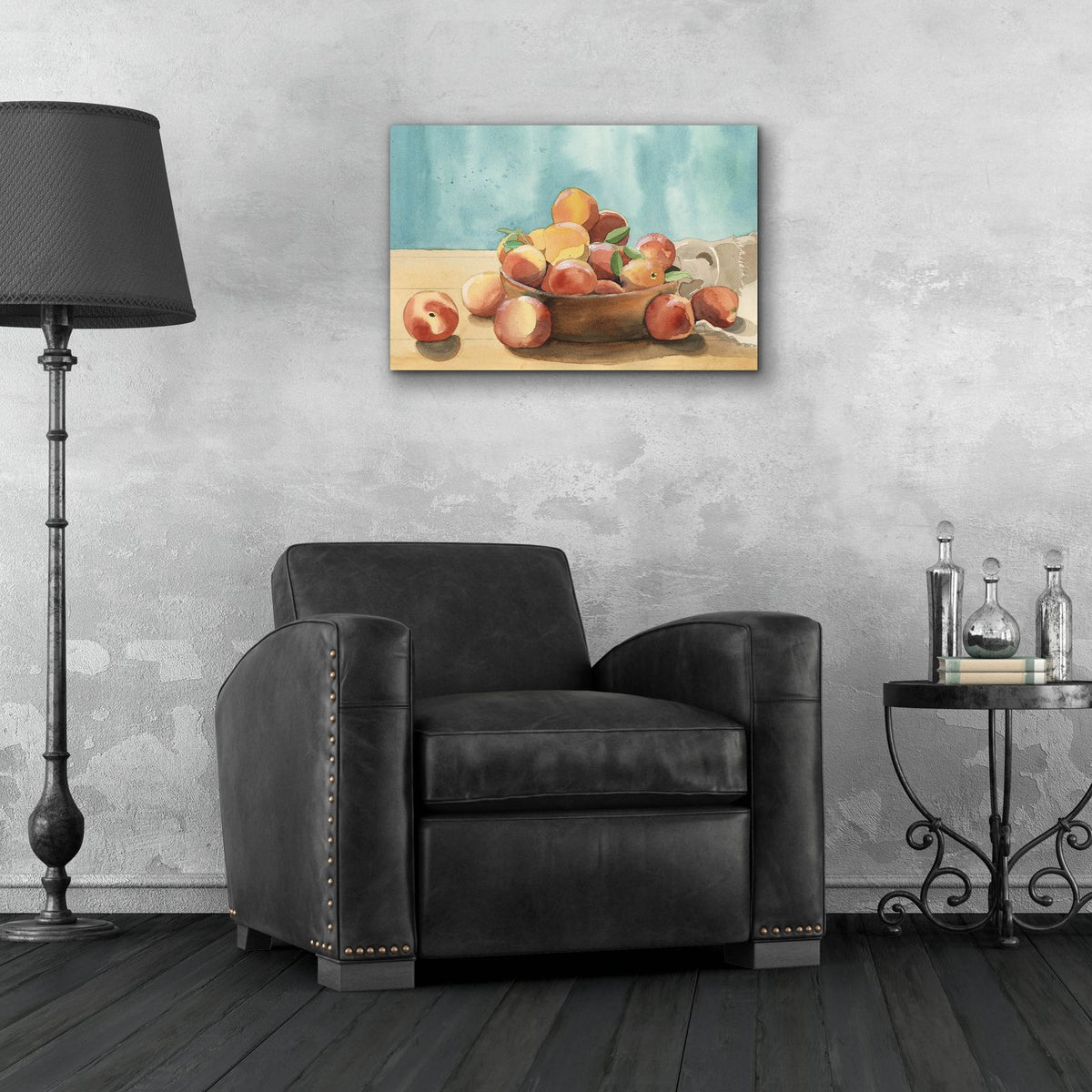 Summer Harvest Bowl 1 by Alicia Longley - 24x16 acrylic wall art in a room