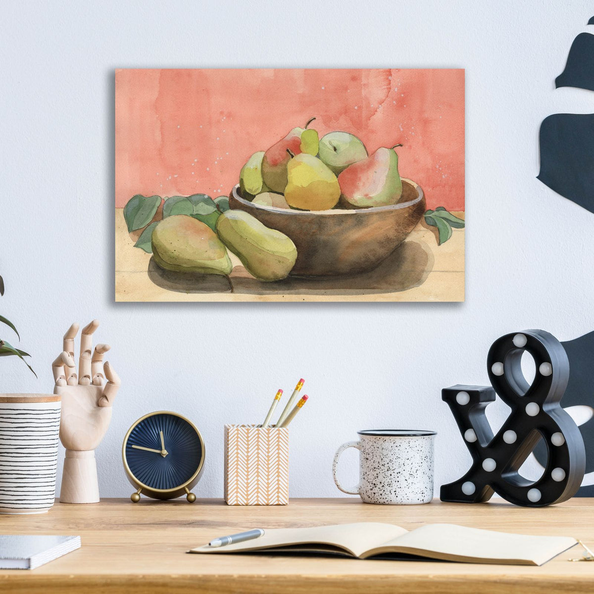 Summer Harvest Bowl 2 by Alicia Longley - 16x12 acrylic wall art in a room