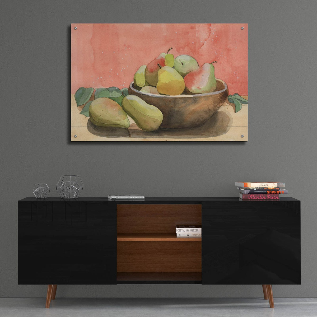 Summer Harvest Bowl 2 by Alicia Longley - 36x24 acrylic wall art in a room