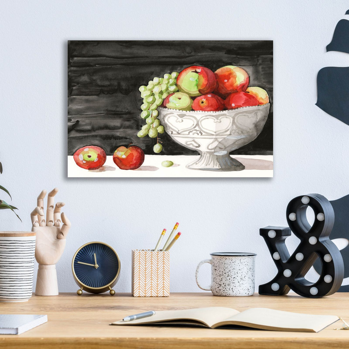 Watercolor Fruit Bowl 1 by Alicia Longley - 16x12 acrylic wall art in a room