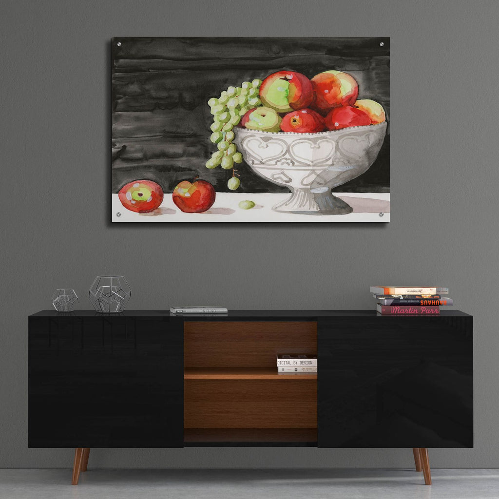 Watercolor Fruit Bowl 1 by Alicia Longley - 36x24 acrylic wall art in a room