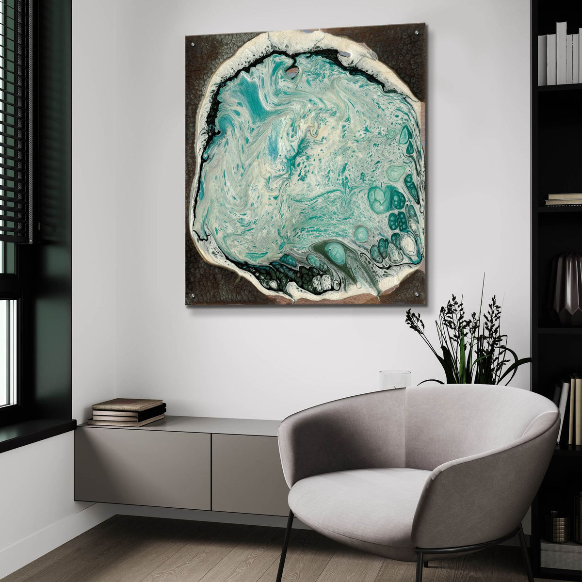 Atlantis 1 by Alicia Ludwig - 36x36 acrylic wall art in a room
