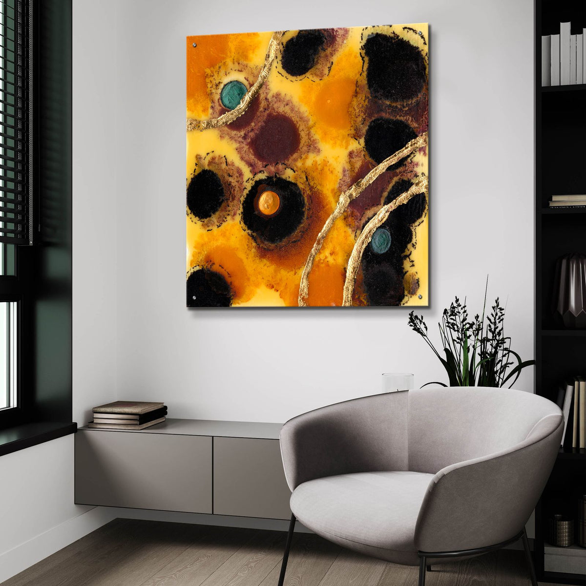 Meteor Shower 2 by Alicia Ludwig - 36x36 acrylic wall art in a room