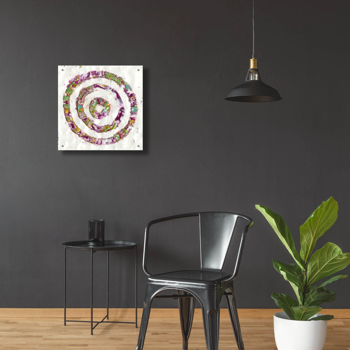 Smoke Rings 1 by Alicia Ludwig - 24x24 acrylic wall art in a room