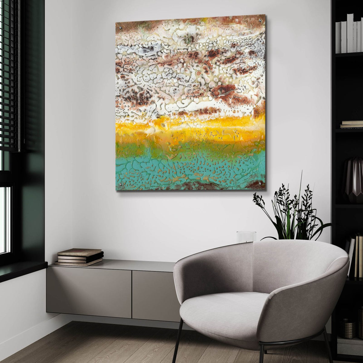 Arid 2 by Alicia Ludwig - 36x36 acrylic wall art in a room