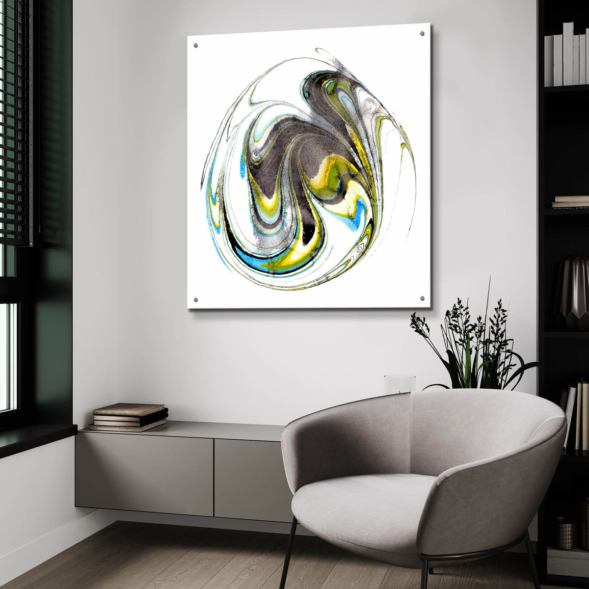 Citrine Momentum 2 by Alicia Ludwig - 36x36 acrylic wall art in a room