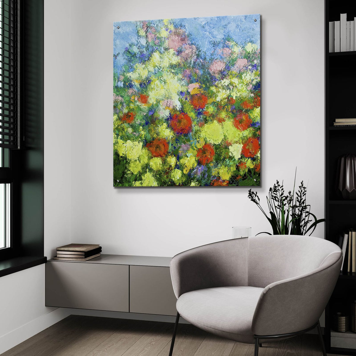 Garden Shower by Allan Friedlander - 36x36 acrylic wall art in a room