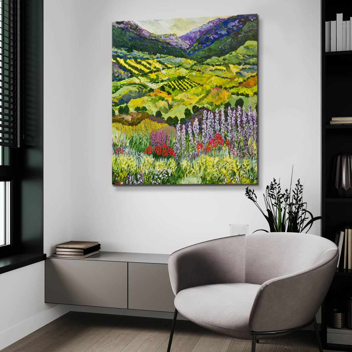 Where Flowers Bloom by Allan Friedlander - 36x36 acrylic wall art in a room