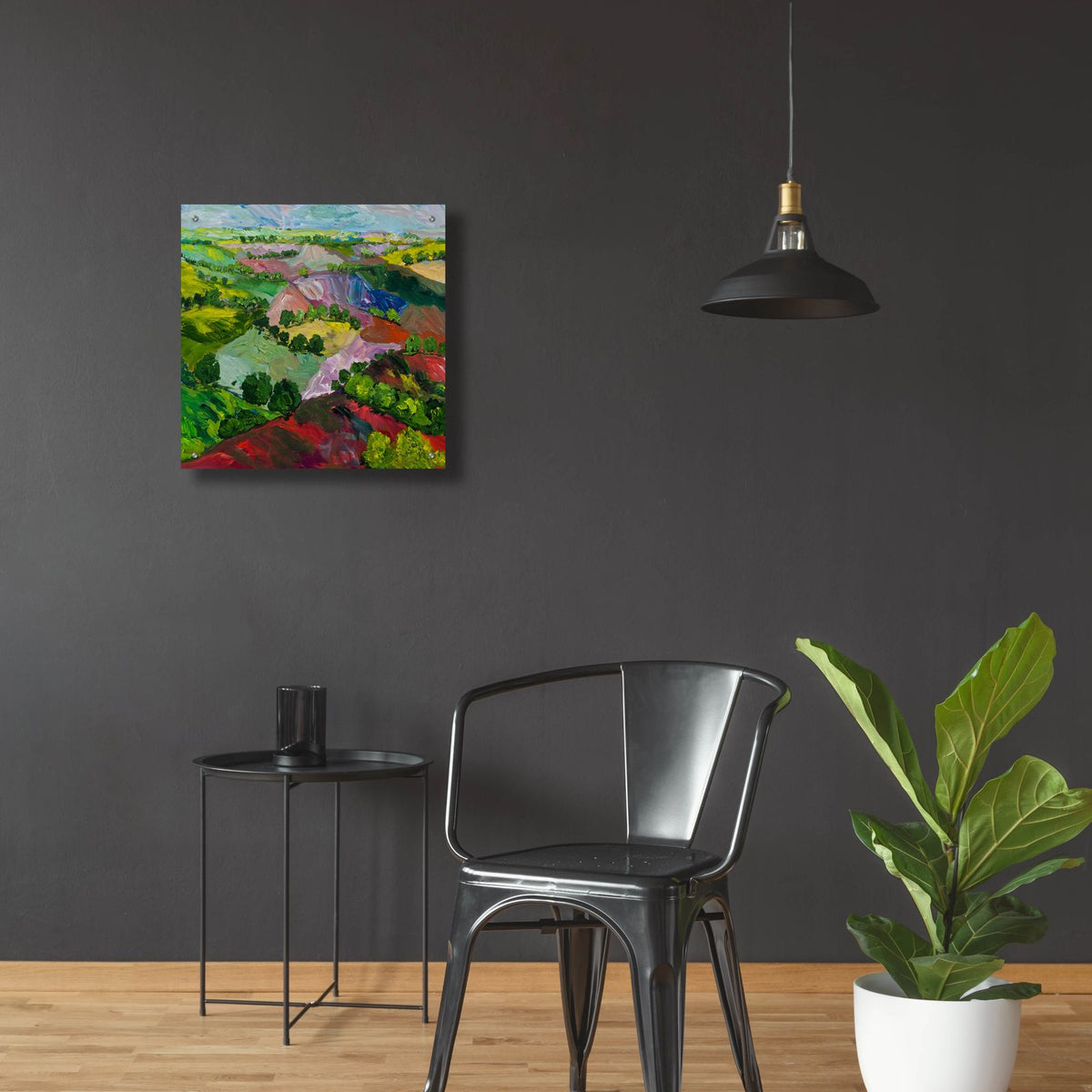 Deep Ridge Red Hill by Allan Friedlander - 24x24 acrylic wall art in a room