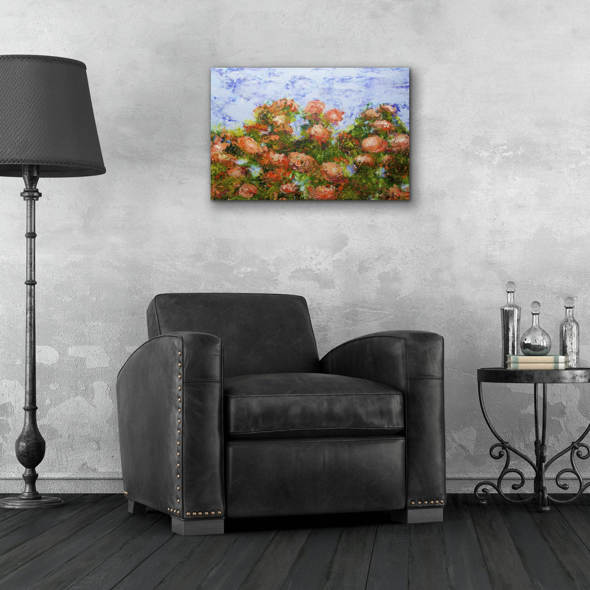 Red Ribbon Roses by Allan Friedlander - 24x16 acrylic wall art in a room