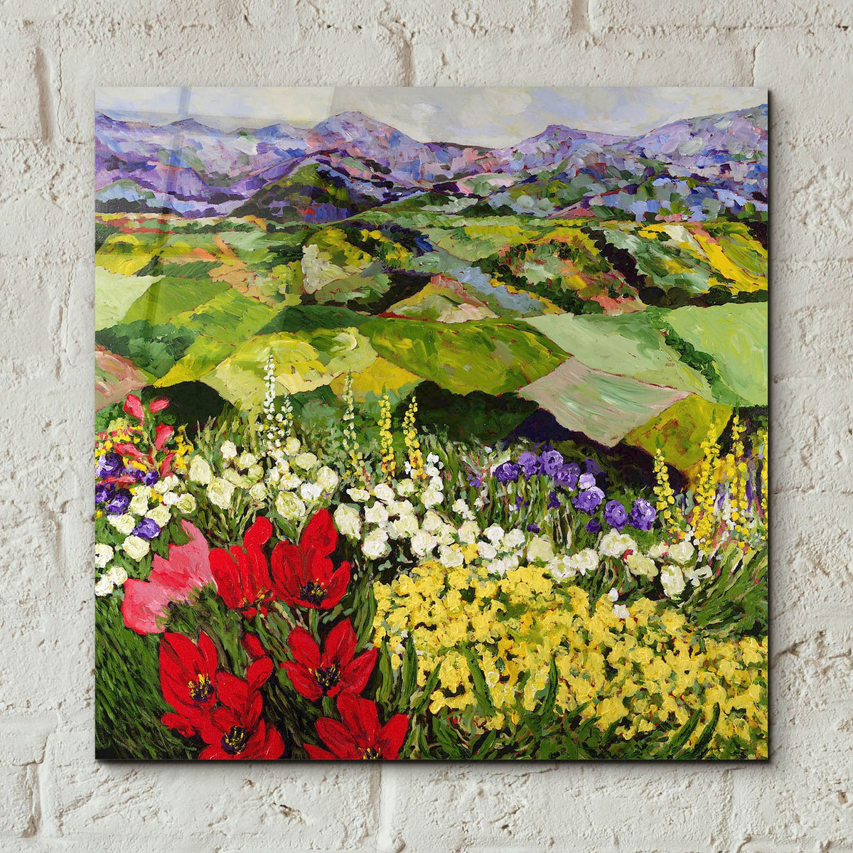 High Mountain Patch by Allan Friedlander - 12x12 acrylic wall art in a room