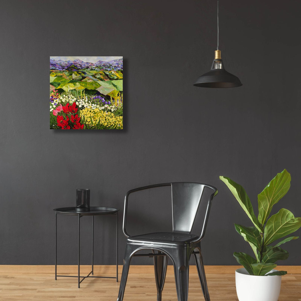 High Mountain Patch by Allan Friedlander - 24x24 acrylic wall art in a room