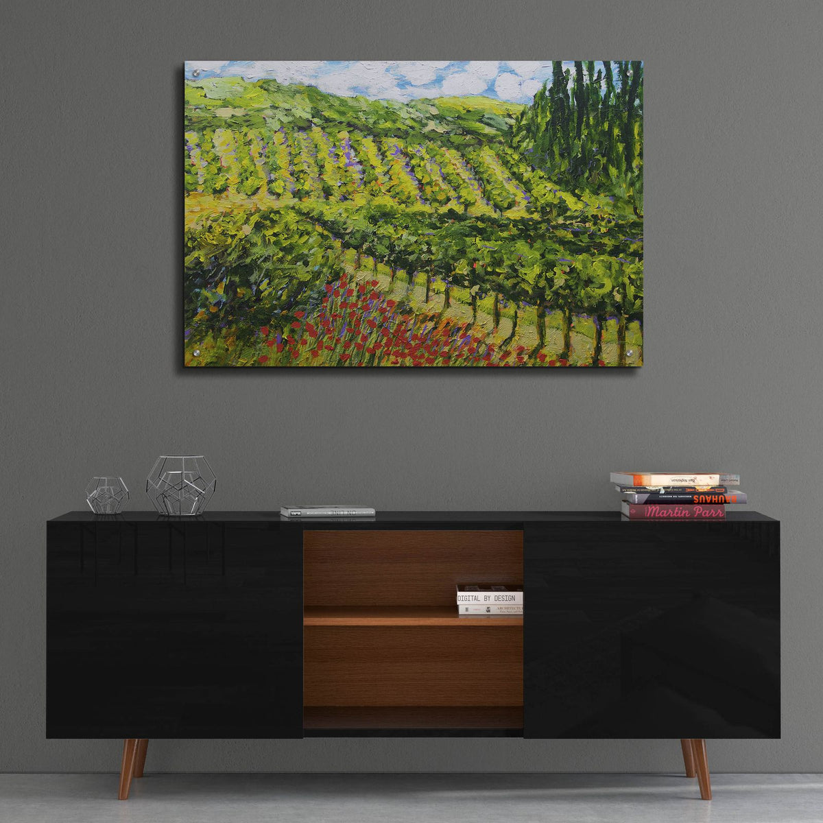 Mountain Vineyard by Allan Friedlander - 36x24 acrylic wall art in a room