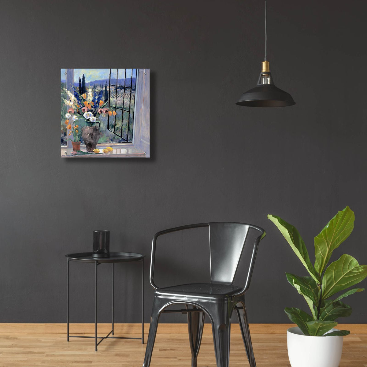 Tuscany Hillside 1 by Allayn Stevens - 24x24 acrylic wall art in a room