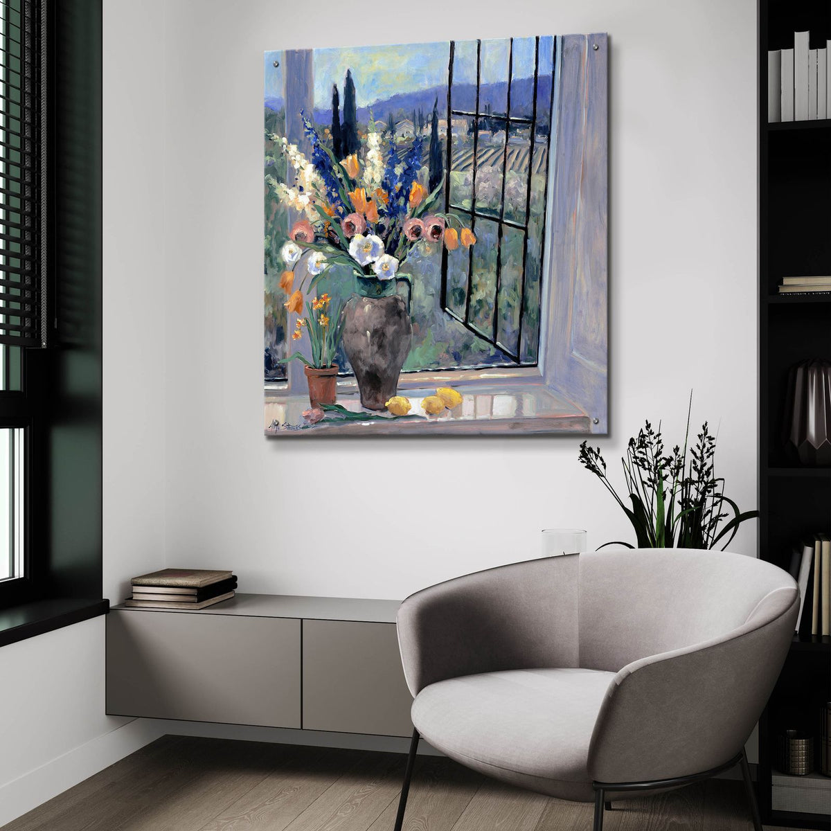 Tuscany Hillside 1 by Allayn Stevens - 36x36 acrylic wall art in a room
