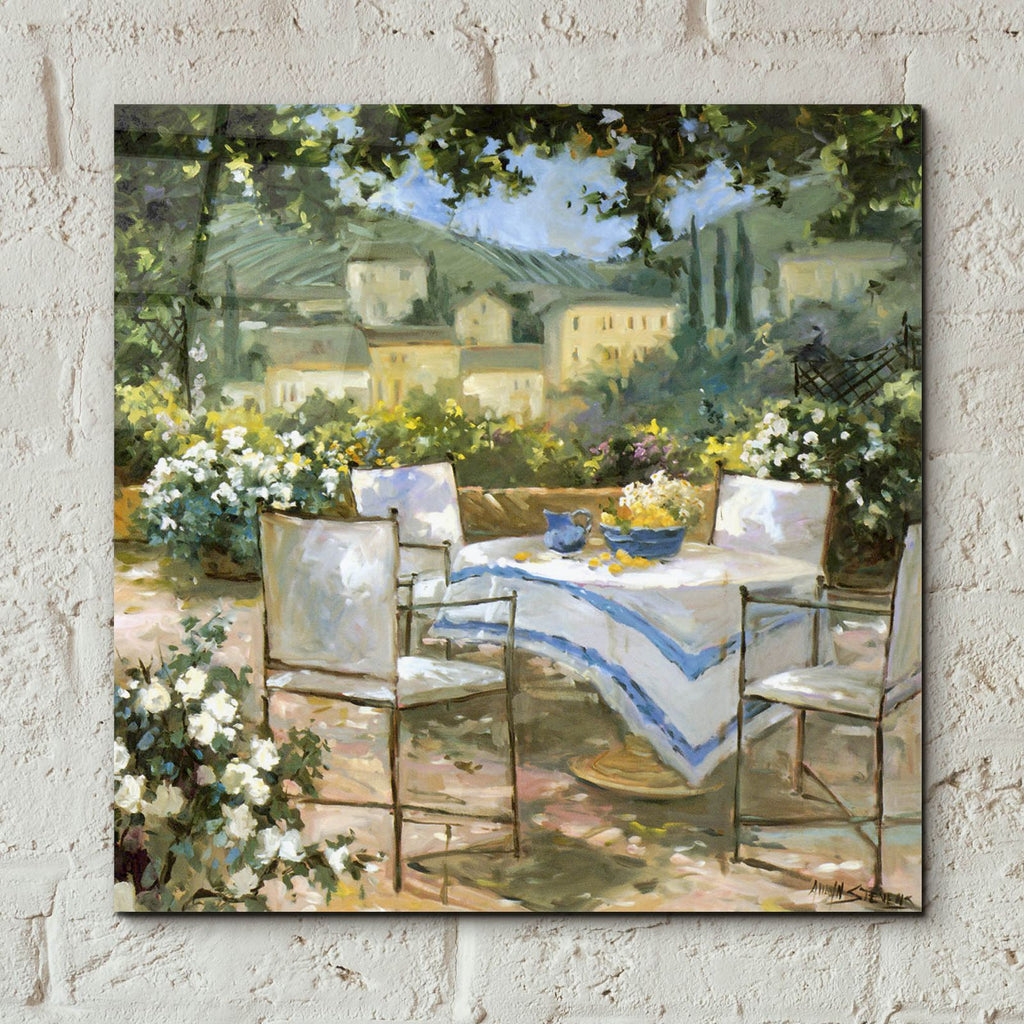 Tuscany Terrace 1 by Allayn Stevens - 12x12 acrylic wall art in a room