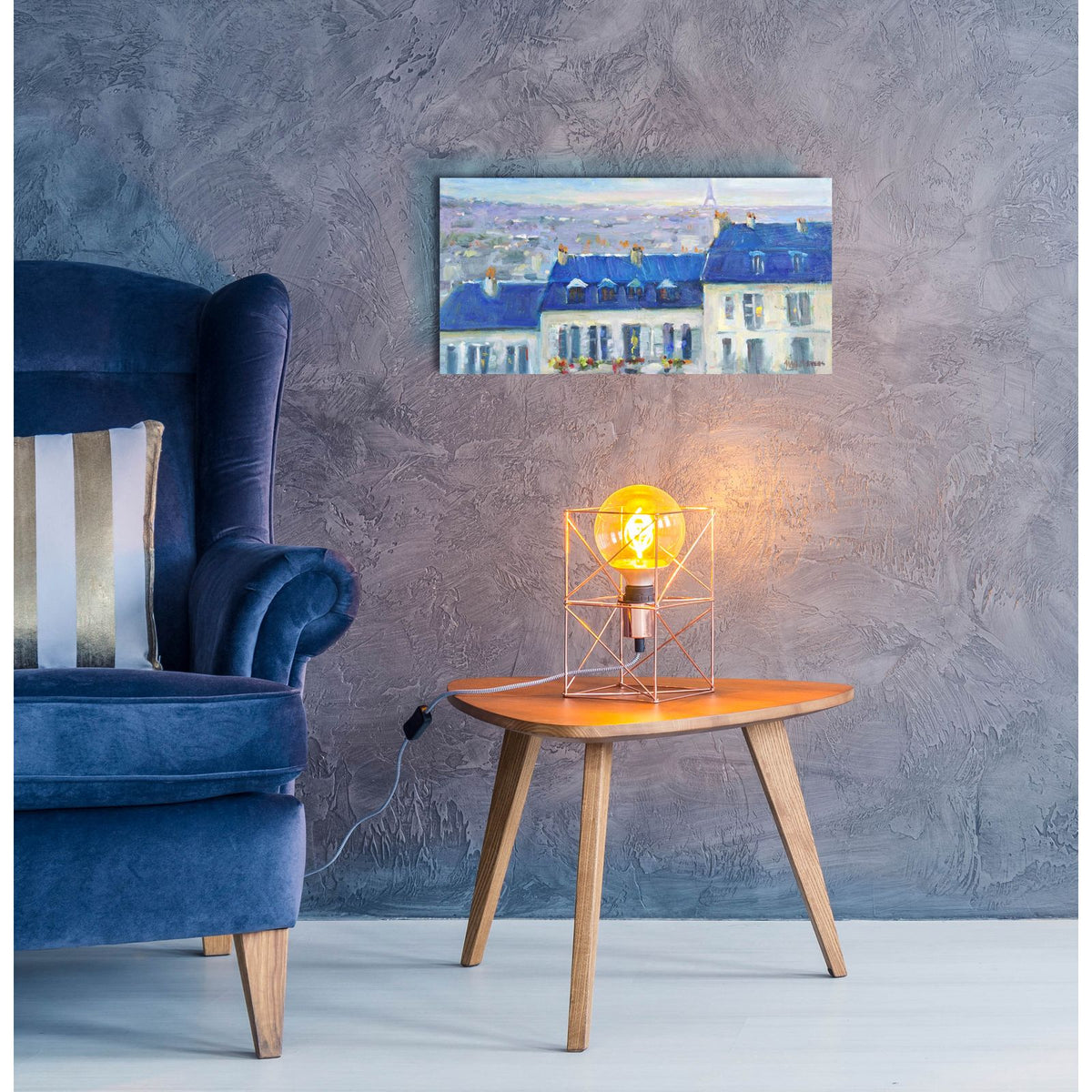 Paris Rooftop by Allayn Stevens - 24x12 acrylic wall art in a room