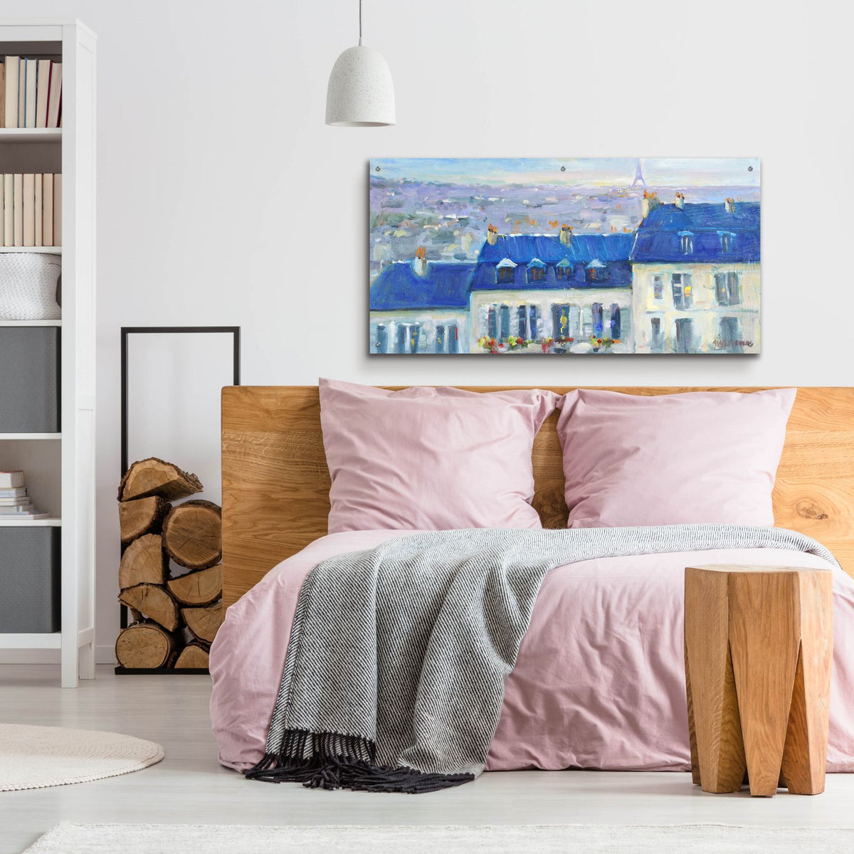 Paris Rooftop by Allayn Stevens - 48x24 acrylic wall art in a room