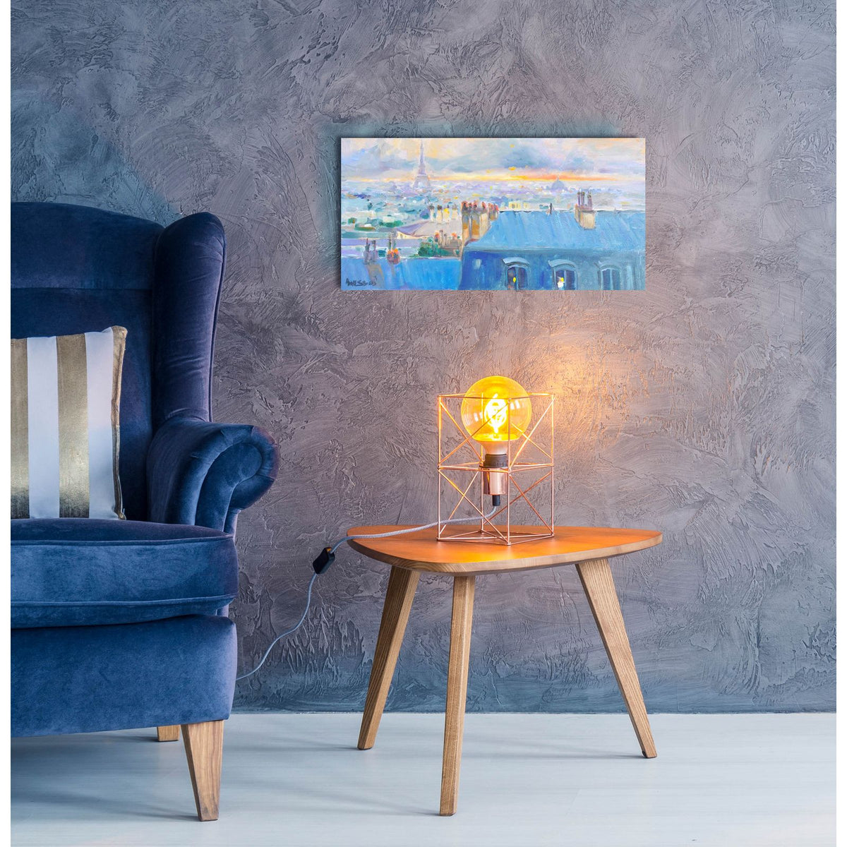 View Of The Tower by Allayn Stevens - 24x12 acrylic wall art in a room