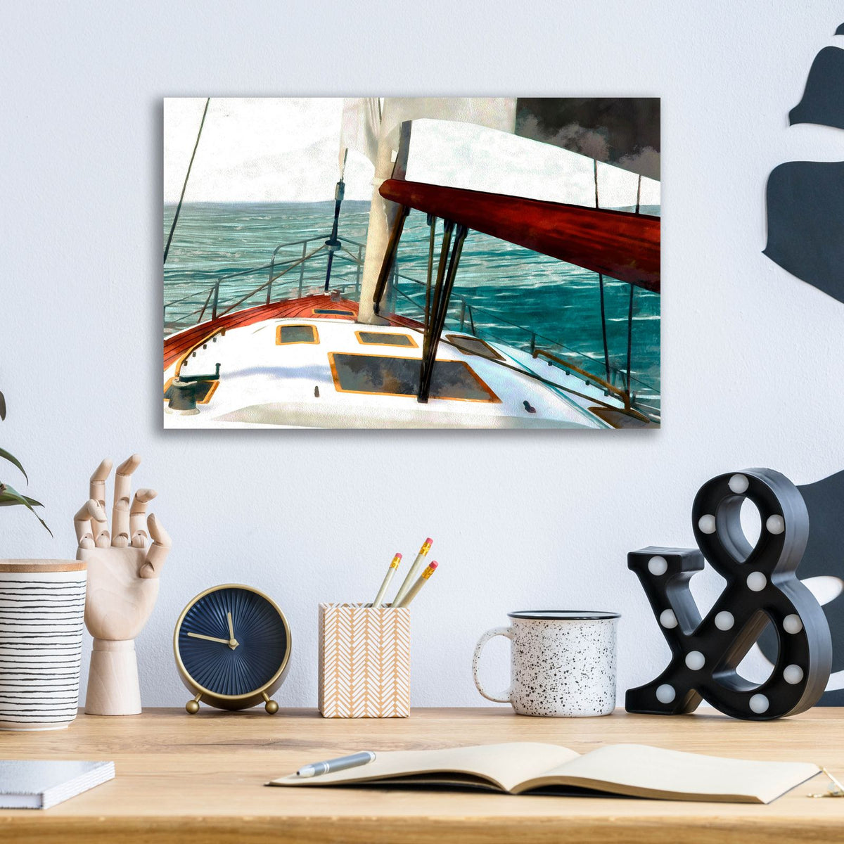 Sailing The Seas 2 by Alonzo Saunders - 16x12 acrylic wall art in a room