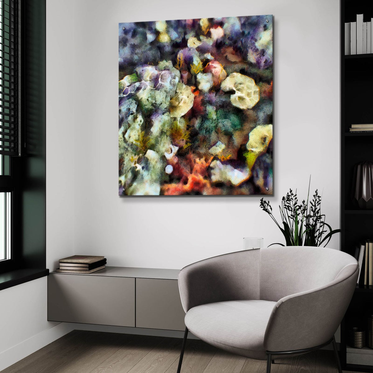 Sea Life 2 by Alonzo Saunders - 36x36 acrylic wall art in a room