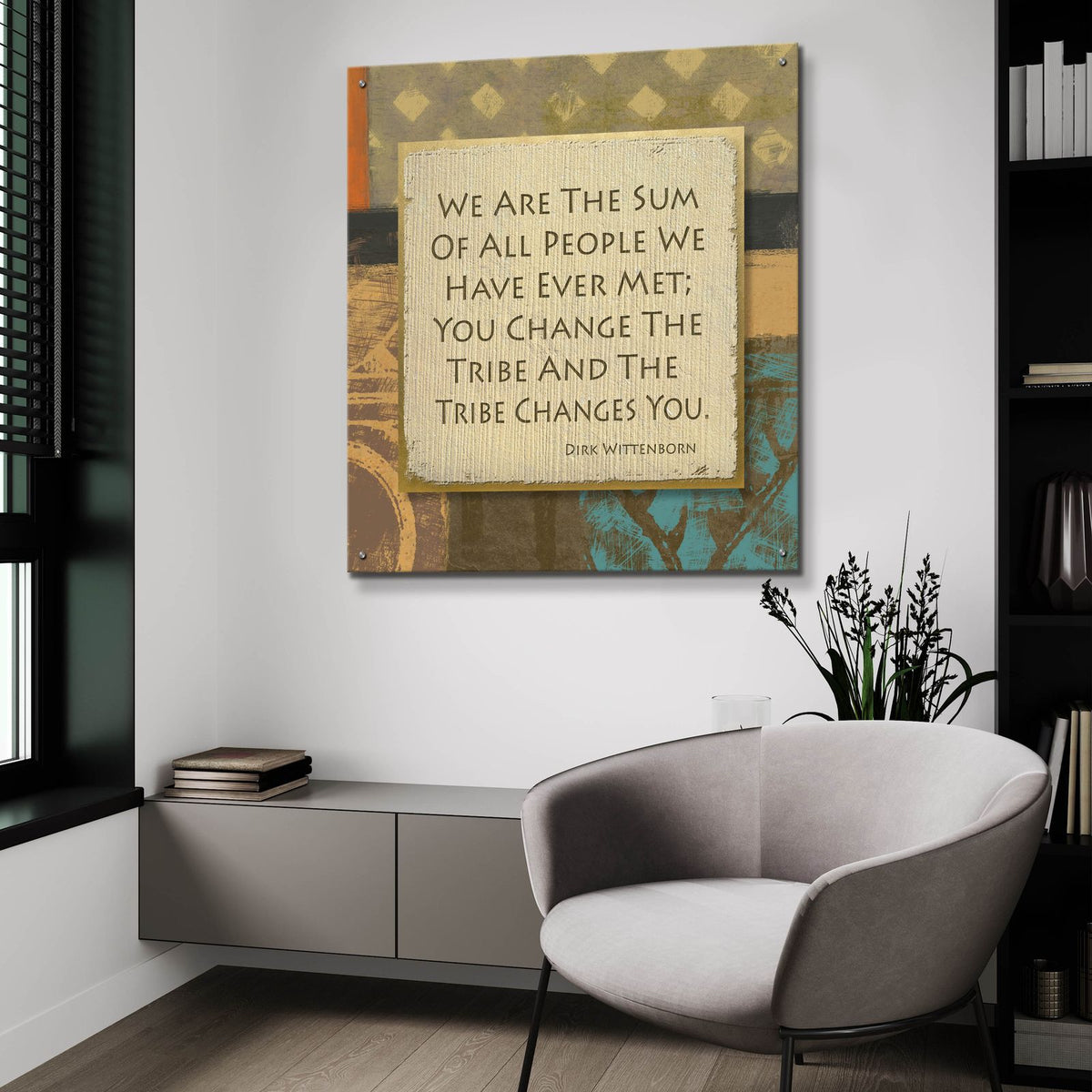 Tribe 2 by Alonzo Saunders - 36x36 acrylic wall art in a room