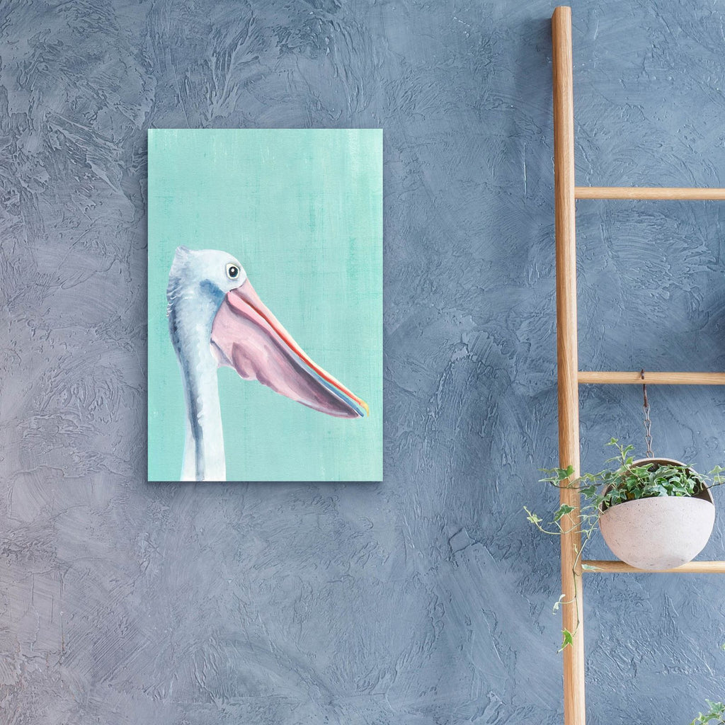 Exotic Bird On Blue 3 by Annie Warren - 16x24 acrylic wall art in a room